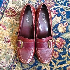 Vintage 90s Franco Sarto heeled leather loafer size 8.5